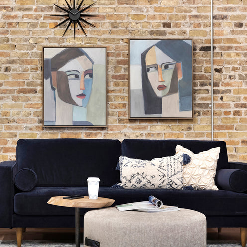 Portrait In Shapes I Framed Canvas